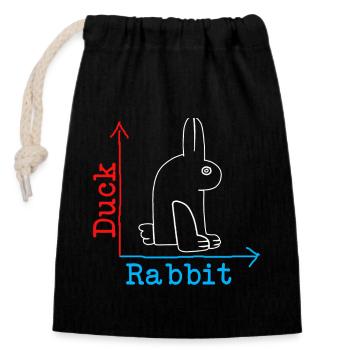 Wittgenstein lapin canard illusion - Sac cadeau en coton avec cordon (14 x 20 cm) - noir - Devant