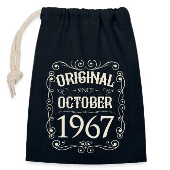 Vintage - Original since Oktober 1967 Geburtstag - Verschließbarer Geschenkbeutel aus Baumwolle (14x20cm) - Navy - Vorne