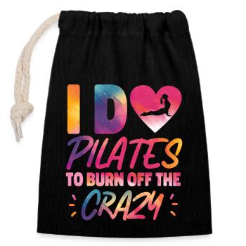 Pilates Instructor Teacher - Closable cotton gift bag (14x20cm) - black - Front