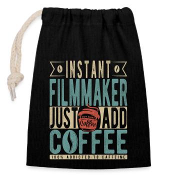 Instant Filmmaker Just Add Coffee - Closable cotton gift bag (14x20cm) - black - Front
