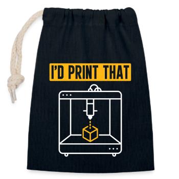 3D Printer 3D Printing - Closable cotton gift bag (14x20cm) - navy - Front