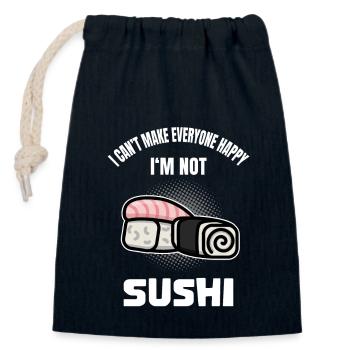 Drôle d’amant de Sushin disant de la nourriture japonaise - Sac cadeau en coton avec cordon (14 x 20 cm) - bleu marine - Devant