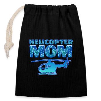 Helikopter Eltern Lustige Helikoptermutter - Verschließbarer Geschenkbeutel aus Baumwolle (14x20cm) - Schwarz - Vorne