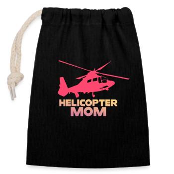 Helikopter Eltern Lustige Helikoptermutter - Verschließbarer Geschenkbeutel aus Baumwolle (14x20cm) - Schwarz - Vorne