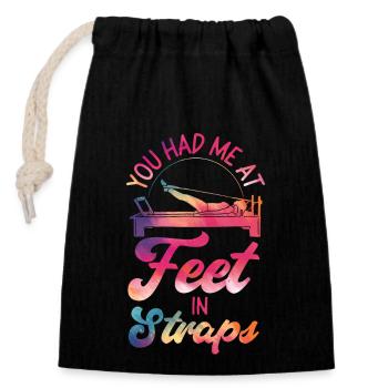 Pilates Instructor Teacher - Closable cotton gift bag (14x20cm) - black - Front