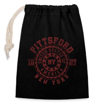 Pittsford NY | New York Travel & Souvenir Gift - Closable cotton gift bag (14x20cm) - black - Front