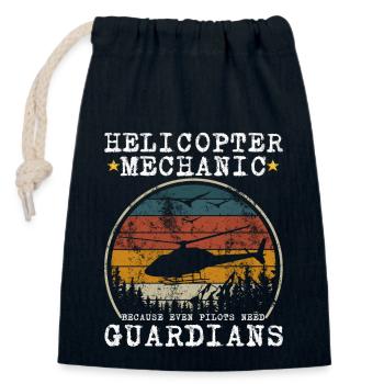 Hubschrauber-Mechaniker Wächter-Stolz - Verschließbarer Geschenkbeutel aus Baumwolle (14x20cm) - Navy - Vorne