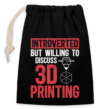 3D Printer 3D Printing - Closable cotton gift bag (14x20cm) - black - Front
