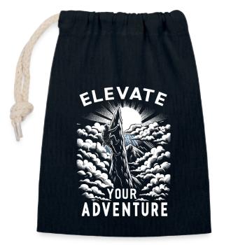 Escalade, Aventure en plein air, Escalade de bloc - Sac cadeau en coton avec cordon (14 x 20 cm) - bleu marine - Devant