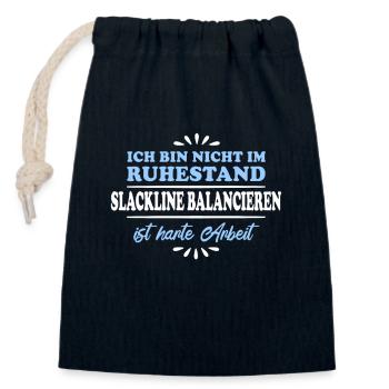 Ruhestand Rentner Pensioner Slackliner - Verschließbarer Geschenkbeutel aus Baumwolle (14x20cm) - Navy - Vorne