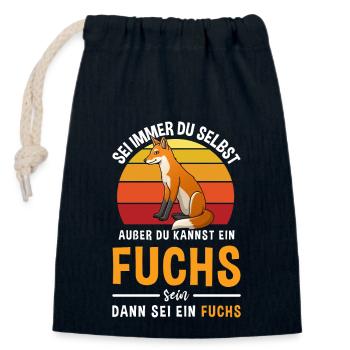 Raubtier Rotfuchs Fuchsliebhaber Fuchs - Verschließbarer Geschenkbeutel aus Baumwolle (14x20cm) - Navy - Vorne