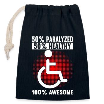 Wheelchair users Wheelchair - Closable cotton gift bag (14x20cm) - navy - Front