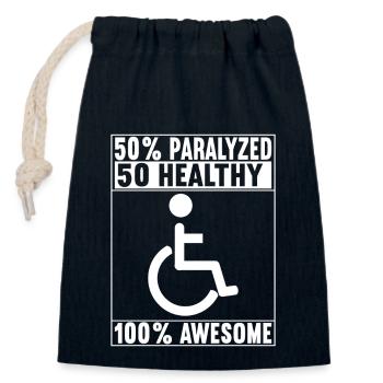 Wheelchair users Wheelchair - Closable cotton gift bag (14x20cm) - navy - Front