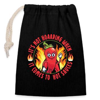 Tenue d’amant de poivre de nourriture épicée pour épicé - Sac cadeau en coton avec cordon (14 x 20 cm) - noir - Devant