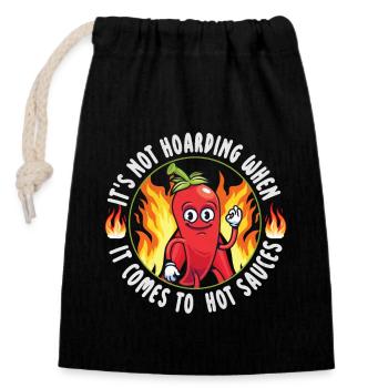 Tenue d’amant de poivre de nourriture épicée pour épicé - Sac cadeau en coton avec cordon (14 x 20 cm) - noir - Devant
