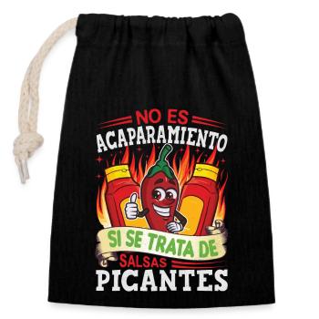 Tenue d’amant de poivre de nourriture épicée pour épicé - Sac cadeau en coton avec cordon (14 x 20 cm) - noir - Devant