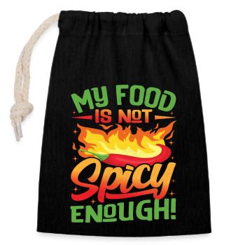 Looks hot – girl with hot chili and - Closable cotton gift bag (14x20cm) - black - Front