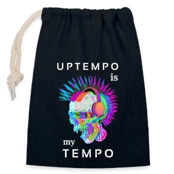 Uptempo c’est ma musique techno Hardtek Tek Schranz - Sac cadeau en coton avec cordon (14 x 20 cm) - bleu marine - Devant