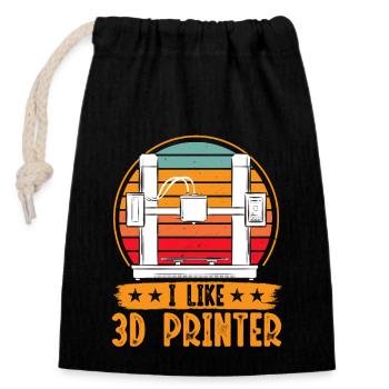 3D Printer 3D Printing - Closable cotton gift bag (14x20cm) - black - Front