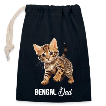 Bengal Cat Bengalkatze - Verschließbarer Geschenkbeutel aus Baumwolle (14x20cm) - Navy - Vorne