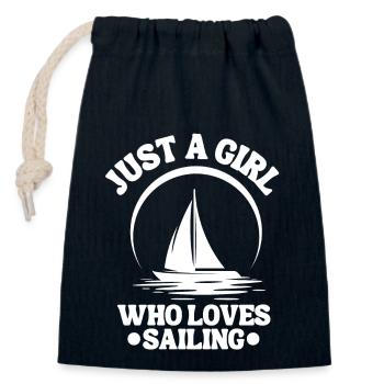 Voile Voile Voilier Voilier Voilier - Sac cadeau en coton avec cordon (14 x 20 cm) - bleu marine - Devant