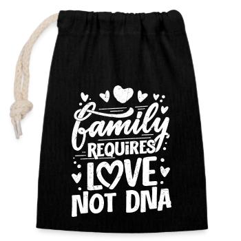 Family Requires Love Not DNA Adopt Child Adoption - Closable cotton gift bag (14x20cm) - black - Front