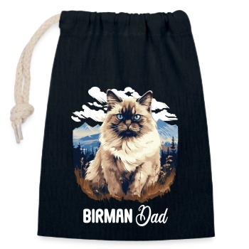 Birman Cat Birma Katze - Verschließbarer Geschenkbeutel aus Baumwolle (14x20cm) - Navy - Vorne