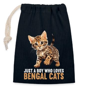 Bengal Cat Bengalkatze - Verschließbarer Geschenkbeutel aus Baumwolle (14x20cm) - Navy - Vorne