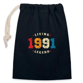 1991 Geburtstag Retro Living Legend - Verschließbarer Geschenkbeutel aus Baumwolle (14x20cm) - Navy - Vorne