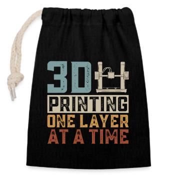 3D Printer 3D Printing - Closable cotton gift bag (14x20cm) - black - Front