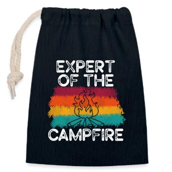 Experte für Camping-Experten am Lagerfeuer - Verschließbarer Geschenkbeutel aus Baumwolle (14x20cm) - Navy - Vorne