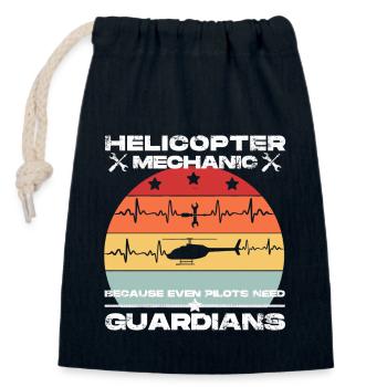 Hubschrauber-Mechaniker Wächter-Stolz - Verschließbarer Geschenkbeutel aus Baumwolle (14x20cm) - Navy - Vorne