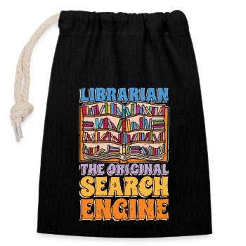 Librarian The Original Reading Teacher Librarians - Closable cotton gift bag (14x20cm) - black - Front