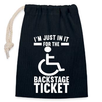 Wheelchair users Wheelchair - Closable cotton gift bag (14x20cm) - navy - Front