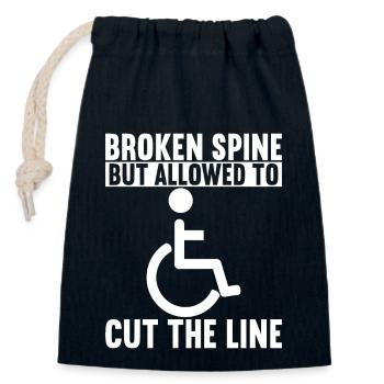 Wheelchair users Wheelchair - Closable cotton gift bag (14x20cm) - navy - Front