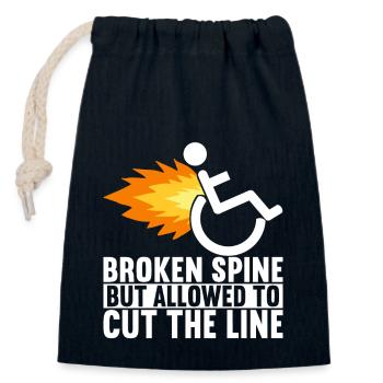 Wheelchair users Wheelchair - Closable cotton gift bag (14x20cm) - navy - Front