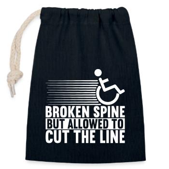 Wheelchair users Wheelchair - Closable cotton gift bag (14x20cm) - navy - Front