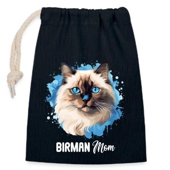 Birman Cat Birma Katze - Verschließbarer Geschenkbeutel aus Baumwolle (14x20cm) - Navy - Vorne