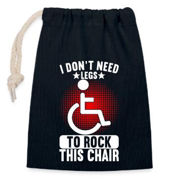 Wheelchair users Wheelchair - Closable cotton gift bag (14x20cm) - navy - Front