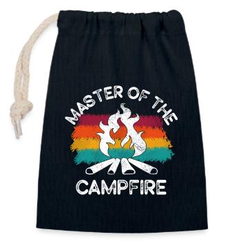 Master Of Campfire Camping Master - Closable cotton gift bag (14x20cm) - navy - Front