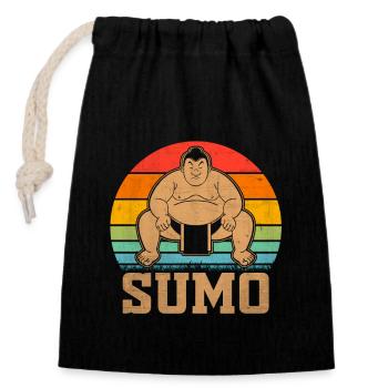 Sumo - Verschließbarer Geschenkbeutel aus Baumwolle (14x20cm) - Schwarz - Vorne