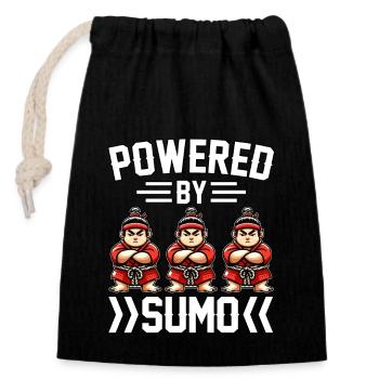 Propulsé par Sumo - Sac cadeau en coton avec cordon (14 x 20 cm) - noir - Devant