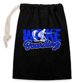 Wakeboarding Love Wakeboarding - Closable cotton gift bag (14x20cm) - black - Front