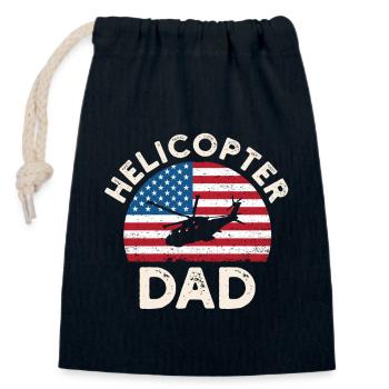 Helicopter Dad American Parents - Closable cotton gift bag (14x20cm) - navy - Front