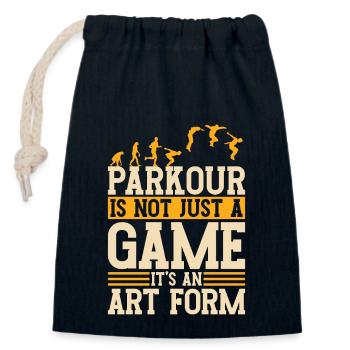 Le parkour n’est pas seulement un jeu de course à pied amateur de parkour - Sac cadeau en coton avec cordon (14 x 20 cm) - bleu marine - Devant