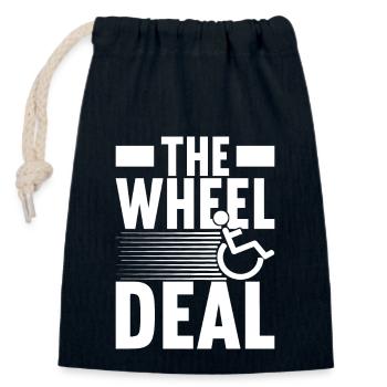 Wheelchair users Wheelchair - Closable cotton gift bag (14x20cm) - navy - Front