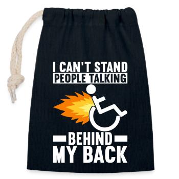 Wheelchair users Wheelchair - Closable cotton gift bag (14x20cm) - navy - Front