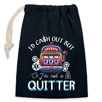 Casino Night Jackpot Winner Not A Quitter - Verschließbarer Geschenkbeutel aus Baumwolle (14x20cm) - Navy - Vorne