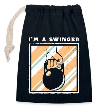 Hantel Kettlebell Fitness Bodybuilder Masse - Verschließbarer Geschenkbeutel aus Baumwolle (14x20cm) - Navy - Vorne