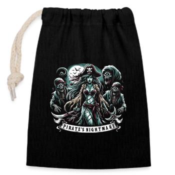 Creepy Sirens, Horror Mermaid, Creepy - Closable cotton gift bag (14x20cm) - black - Front